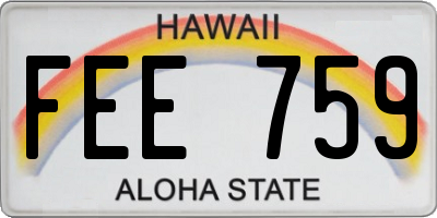 HI license plate FEE759