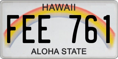HI license plate FEE761