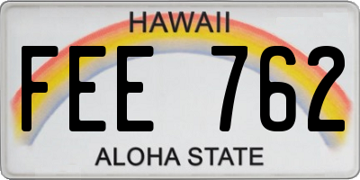 HI license plate FEE762