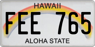 HI license plate FEE765