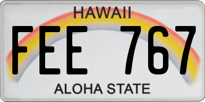 HI license plate FEE767