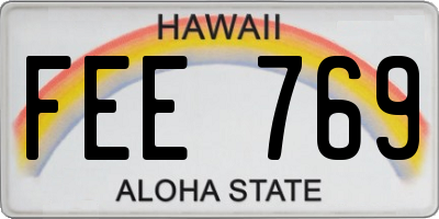 HI license plate FEE769