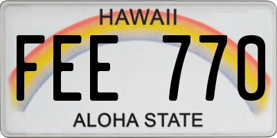 HI license plate FEE770