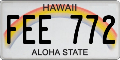 HI license plate FEE772