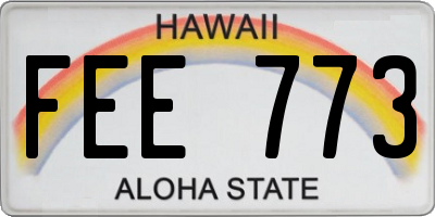 HI license plate FEE773