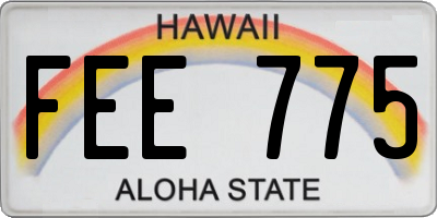 HI license plate FEE775