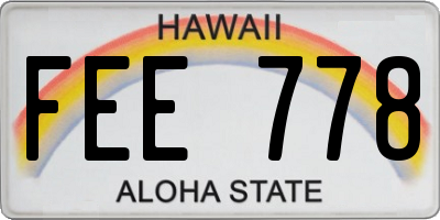 HI license plate FEE778