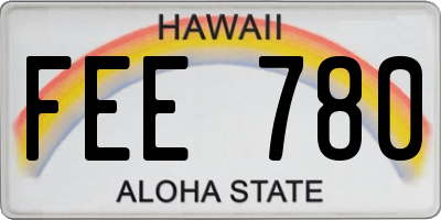 HI license plate FEE780