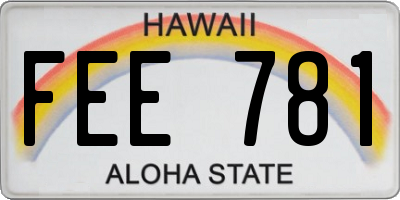 HI license plate FEE781