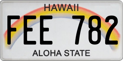 HI license plate FEE782