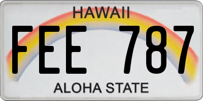 HI license plate FEE787