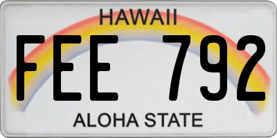 HI license plate FEE792