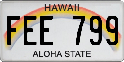 HI license plate FEE799