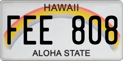 HI license plate FEE808