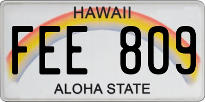 HI license plate FEE809