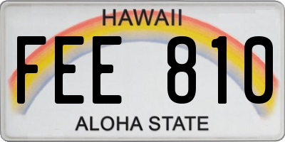 HI license plate FEE810