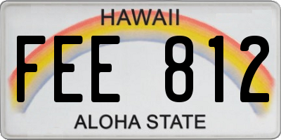 HI license plate FEE812