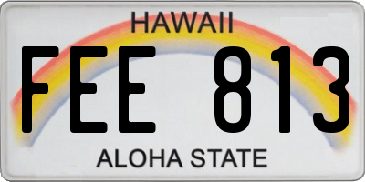 HI license plate FEE813