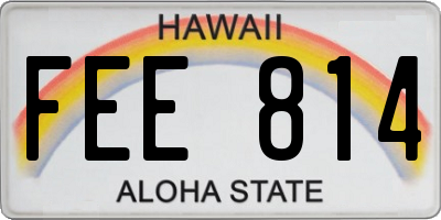 HI license plate FEE814