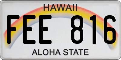 HI license plate FEE816