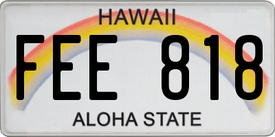 HI license plate FEE818