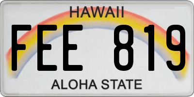 HI license plate FEE819