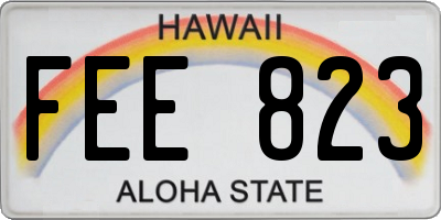 HI license plate FEE823