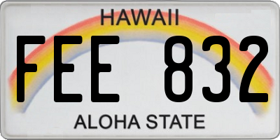 HI license plate FEE832