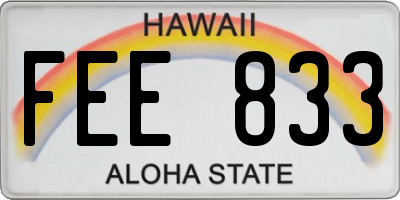 HI license plate FEE833