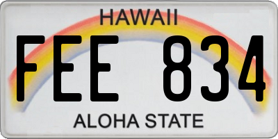 HI license plate FEE834
