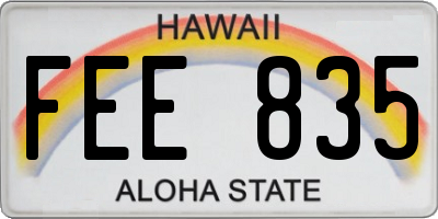 HI license plate FEE835