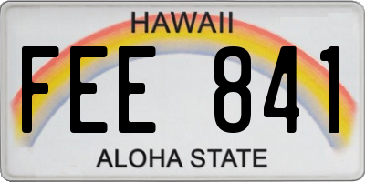 HI license plate FEE841