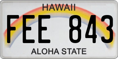 HI license plate FEE843
