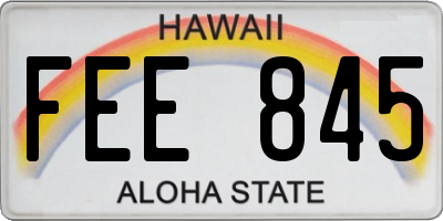 HI license plate FEE845
