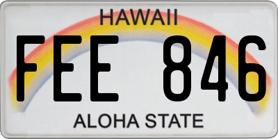 HI license plate FEE846