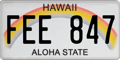 HI license plate FEE847
