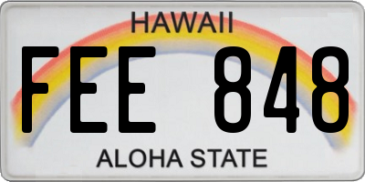 HI license plate FEE848