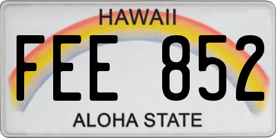 HI license plate FEE852