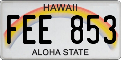 HI license plate FEE853