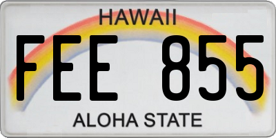 HI license plate FEE855