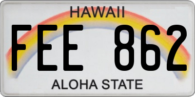 HI license plate FEE862