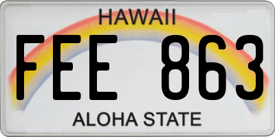 HI license plate FEE863