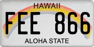 HI license plate FEE866