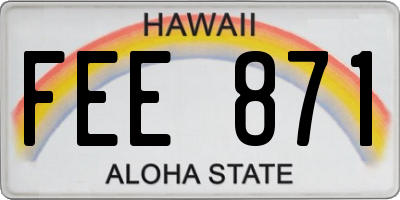 HI license plate FEE871