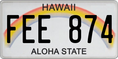 HI license plate FEE874
