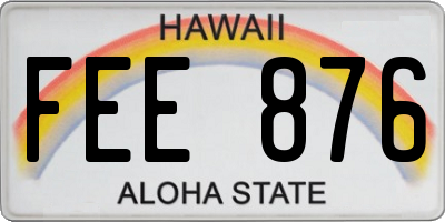 HI license plate FEE876