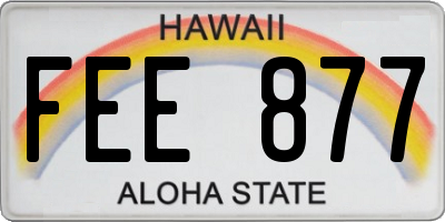 HI license plate FEE877