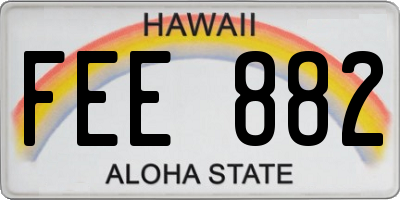 HI license plate FEE882