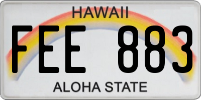 HI license plate FEE883