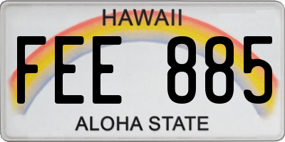 HI license plate FEE885